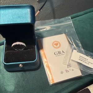 Elegant Sterling Silver Moissanite Full Eternity Band 5.5